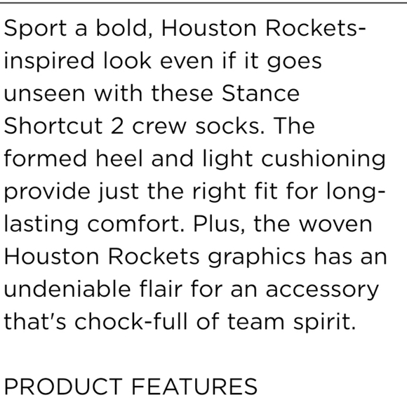 NWT Men's Houston Rockets Shortcut 2 Stance Crew Socks - Picture 11 of 14